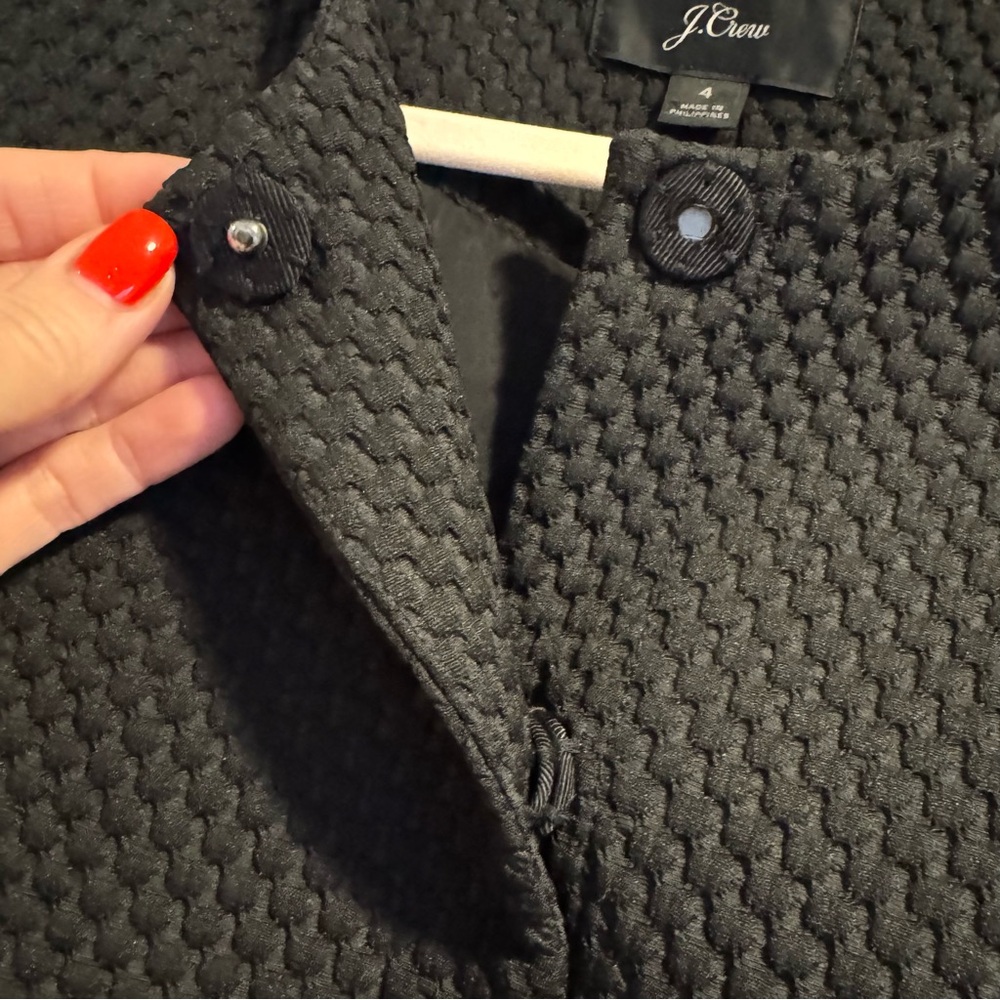 J. Crew Portfolio Jacket in Matelasse Fabric Black Size 4 - Picture 4 of 7